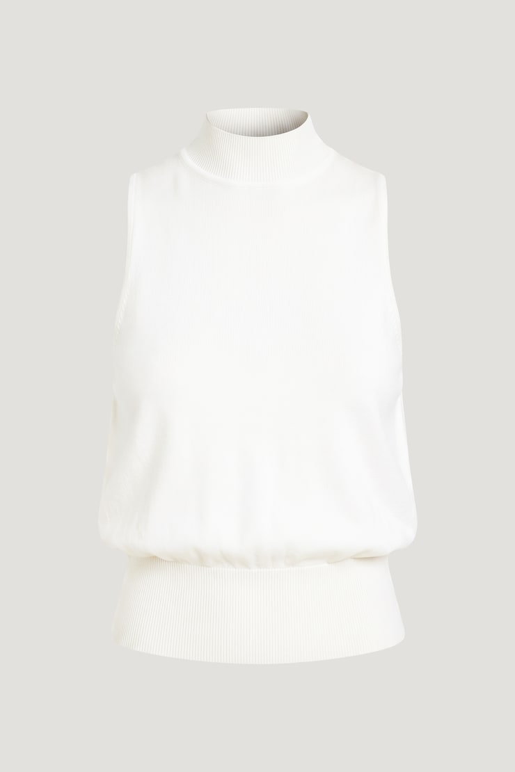 Mock Neck Sweater Vest Snow White large