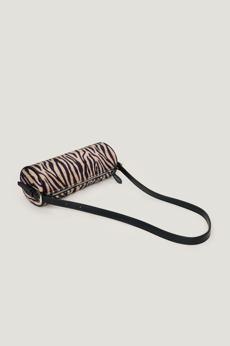 Zebra Faux Pony Hair Bag Brown Zebra large
