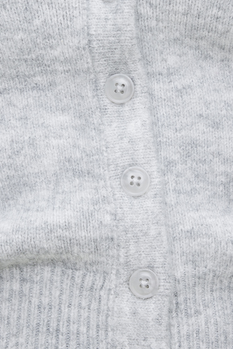 Rebecca Crewneck Cardigan Light Grey Mix large