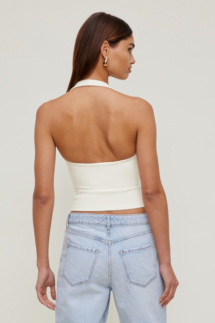 Ponte Halter Top Marshmallow White large