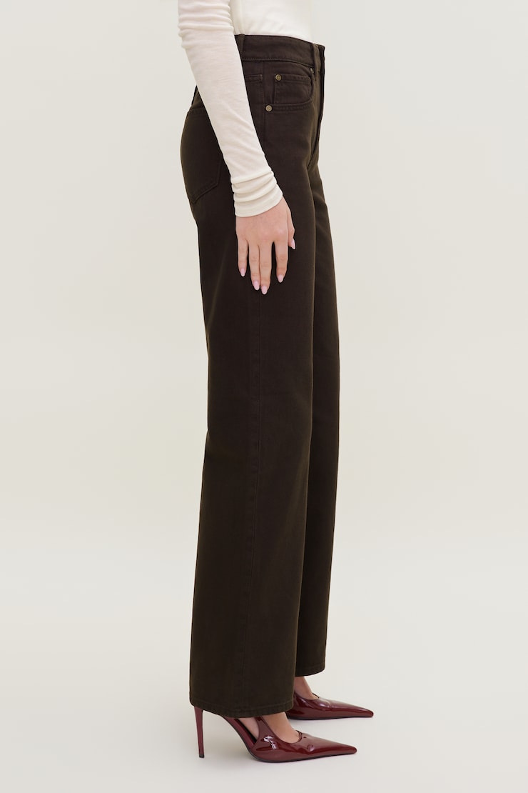 Heidi High Rise Wide Leg Jeans Black Coffee large