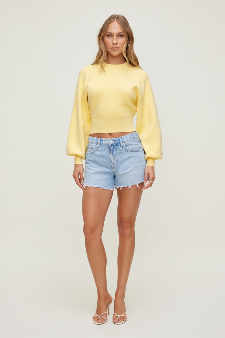 Bea Crewneck Sweater Italian Straw Yellow large