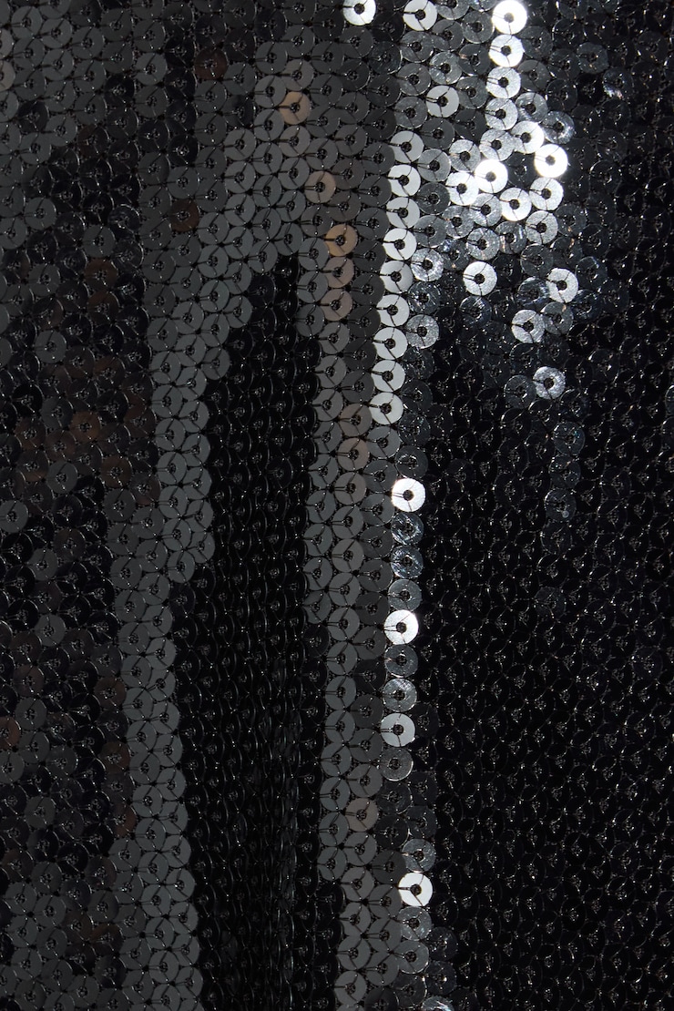 Sequin Apron Halter Top, Jet Black, large