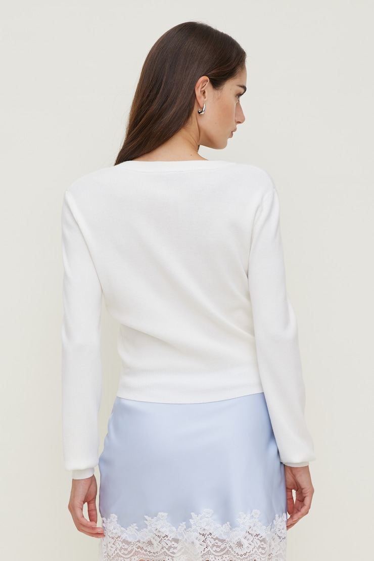 Rebecca Crewneck Cardigan Snow White large