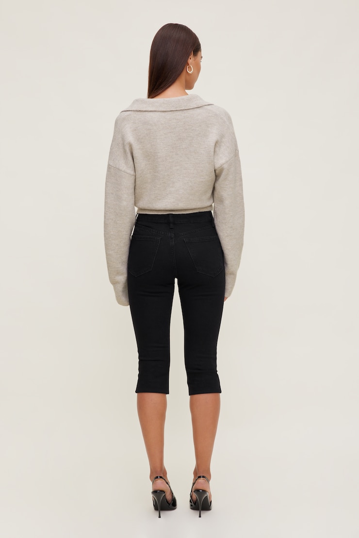 Stretch High Rise Slim Capri Jeans