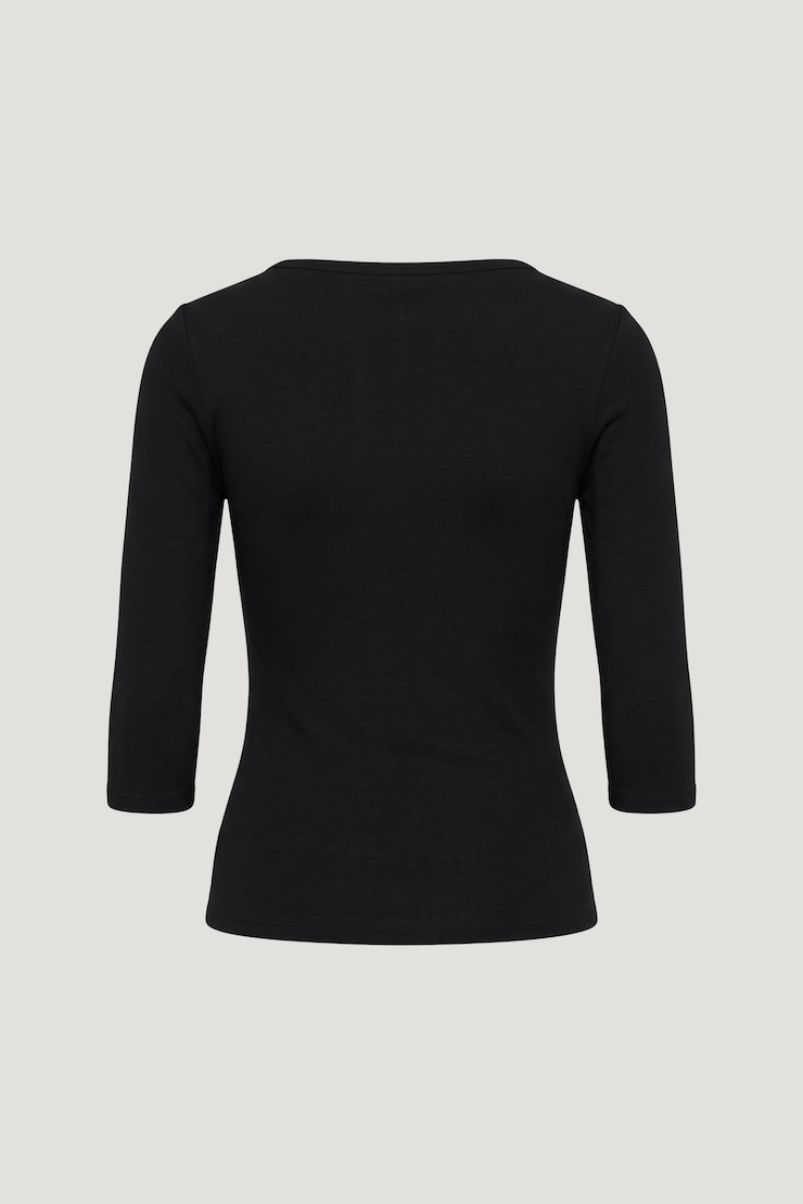 Maude Cotton Spandex T Shirt Jet Black large
