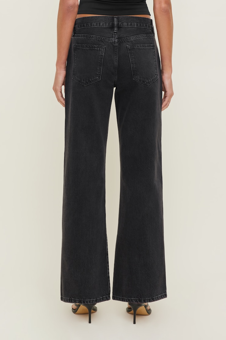 Jules Relaxed Low Rise Straight Leg Jeans Nightfall Black large