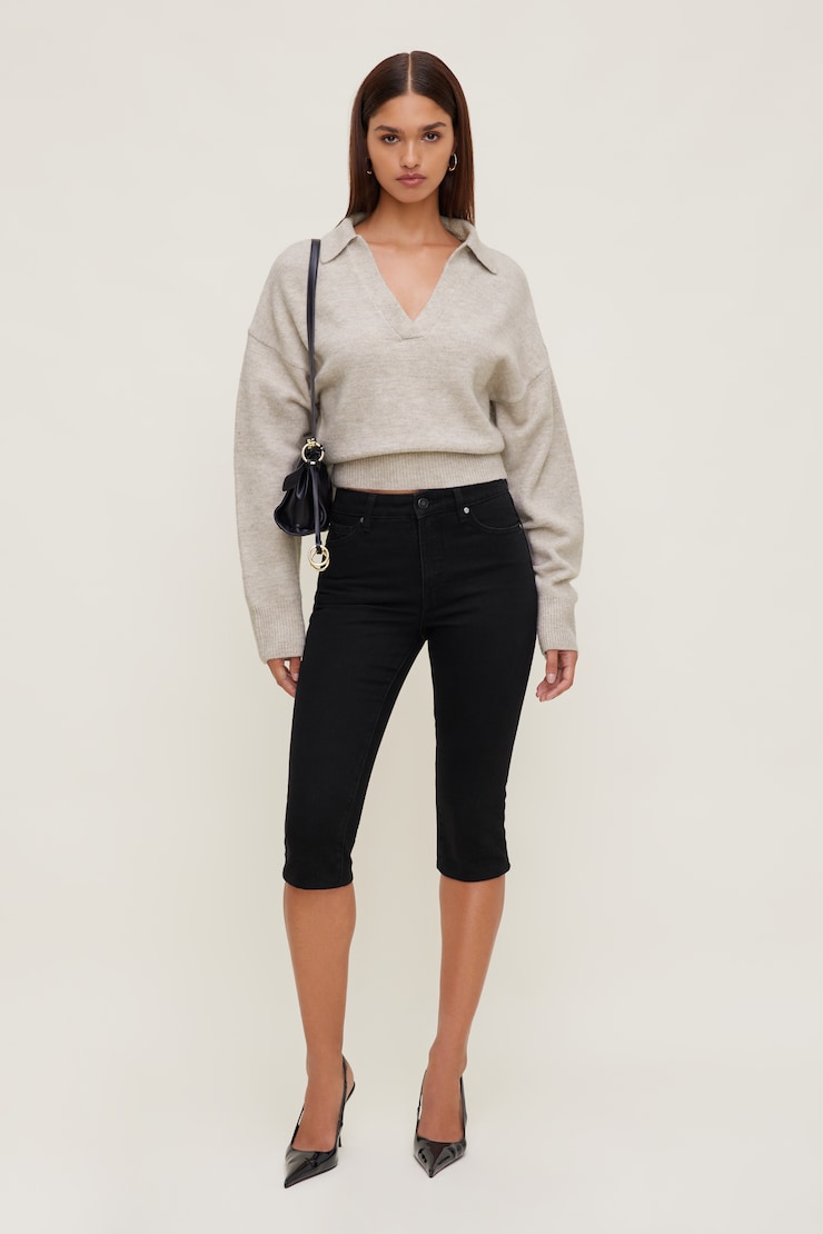 Stretch High Rise Slim Capri Jeans