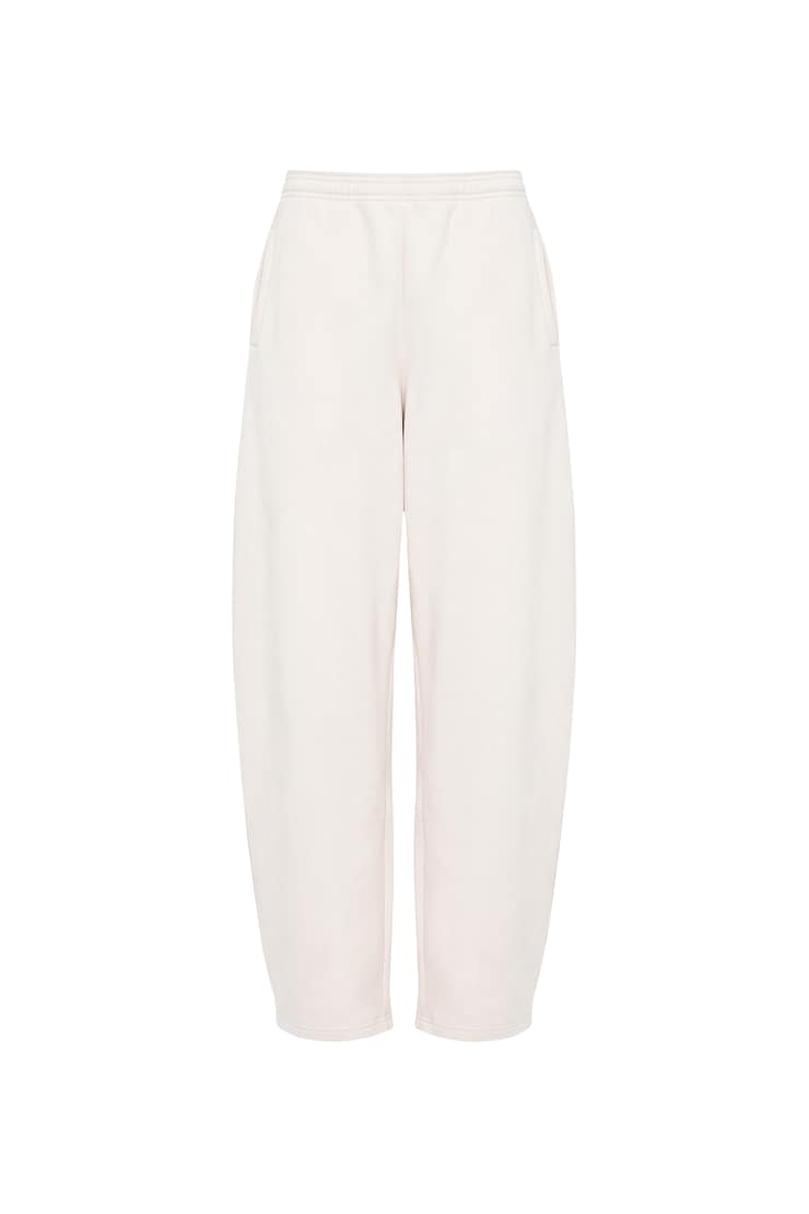 UltraFleece Barrel Leg Sweatpants, Sweet Cream Off-White, large