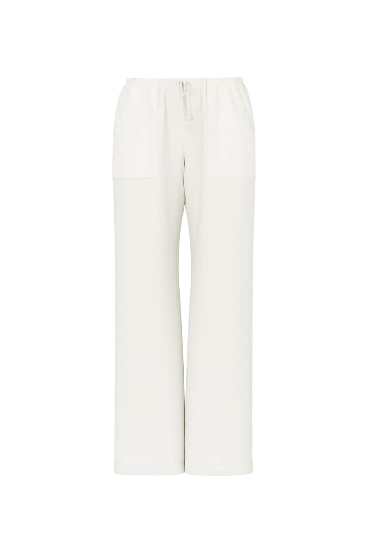 Millie Linen Pull-On Pants, Snow White, large