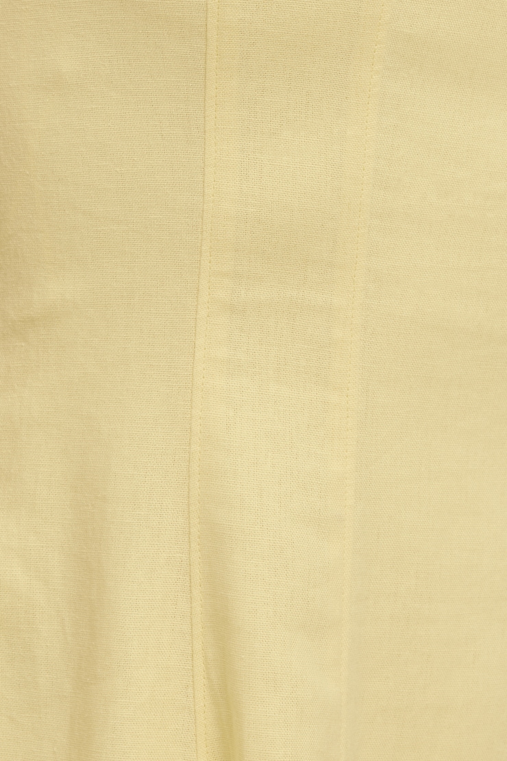 Ivory Linen Mini Dress Double Cream Yellow large