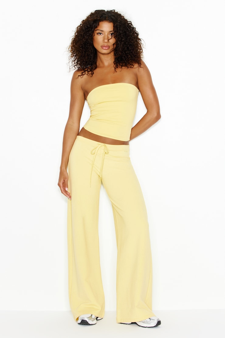 Sleek Longline Tube Top, Limonada Yellow, large