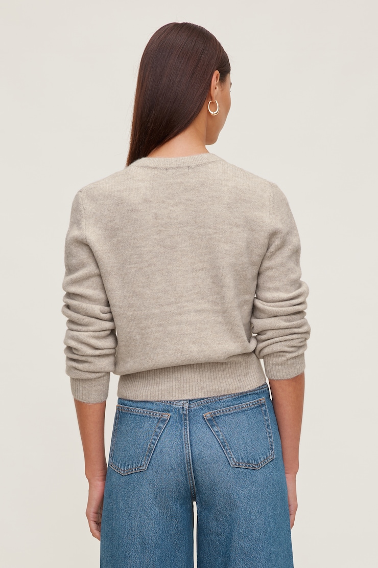 Rebecca Crewneck Cardigan Atmosphere Melange Beige large