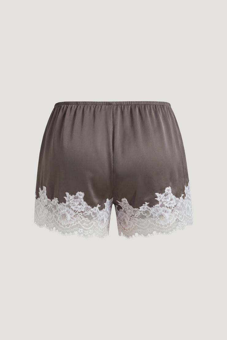 Lace Satin Shorts Iron Taupe large