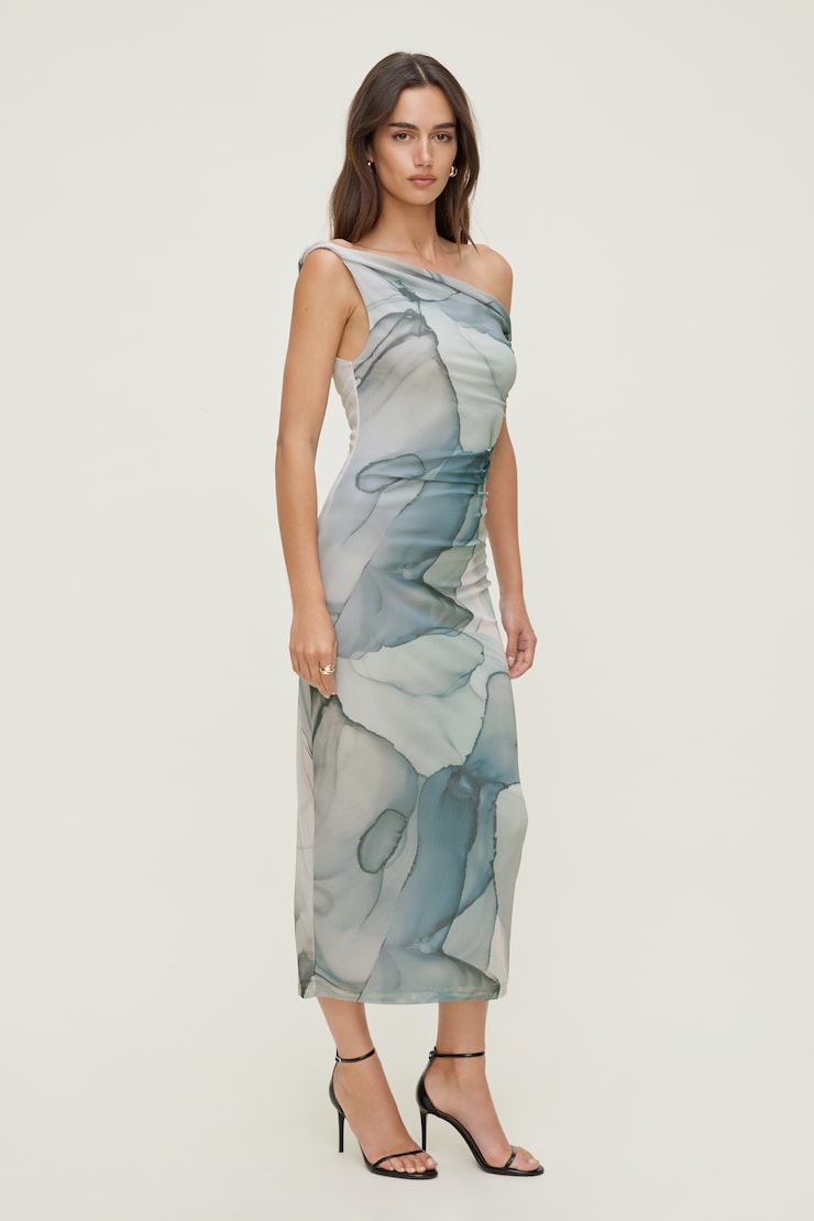 Jayde Mesh Midi Dress Blue Marble large