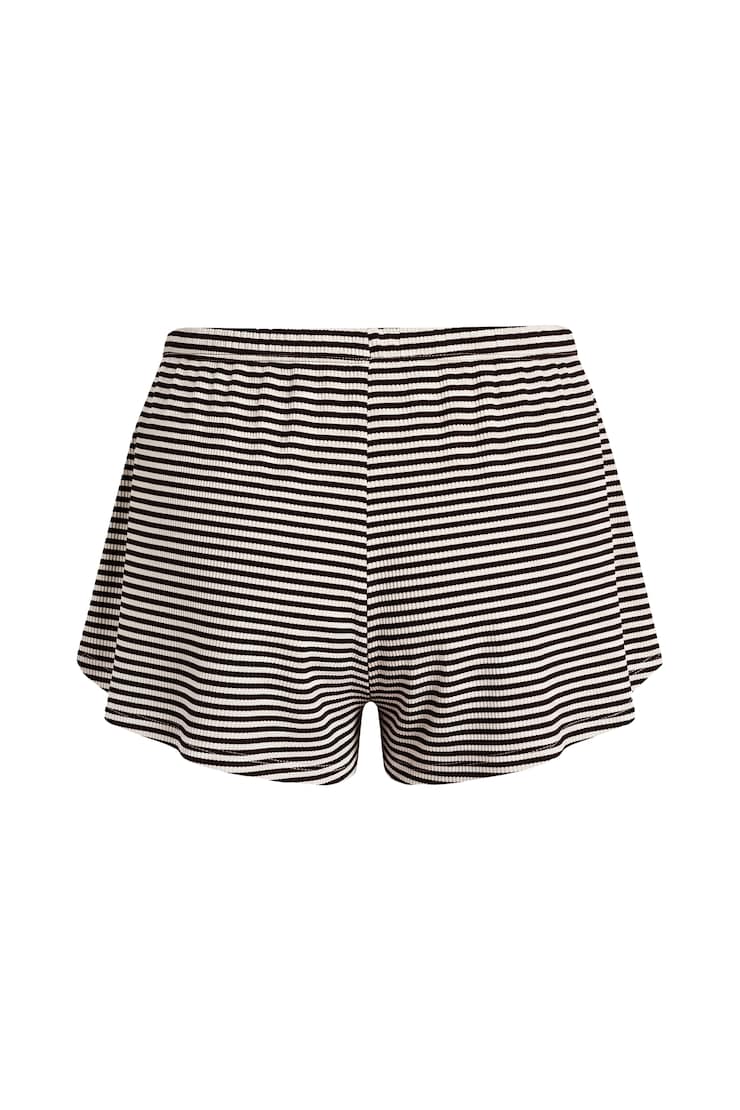 Waffle Shorts, Snow White/Chocolate Stripes, large