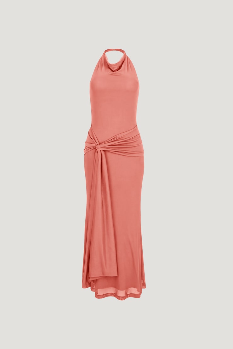 Robe maxi en maille drapée Scarlet