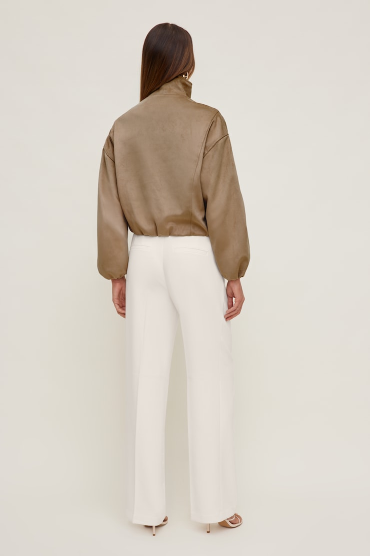 Camelia Crepe Straight Leg Pants Calming Off White large