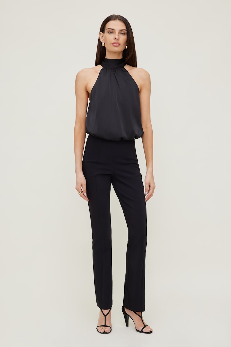 Paloma Bubble Satin Halter Blouse
