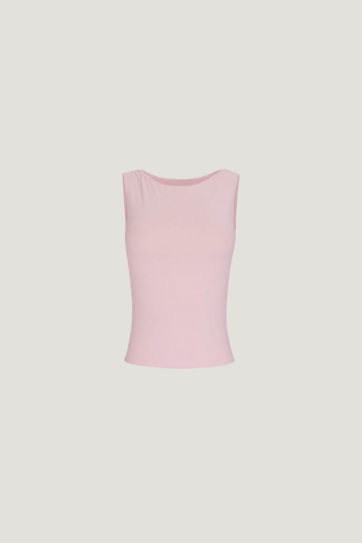 Nola Sculpt Tank Top Pale Lilac Pink large