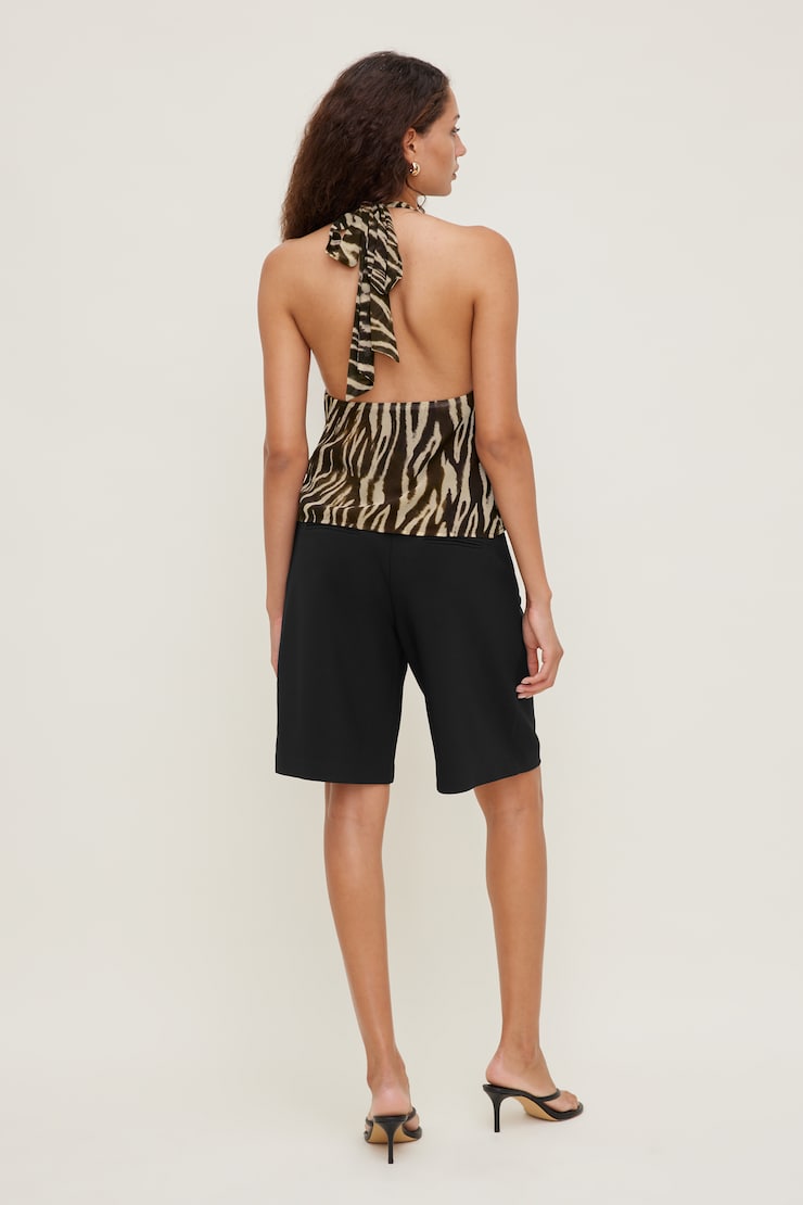 Vea Georgette Halter Top Zebra Brown large
