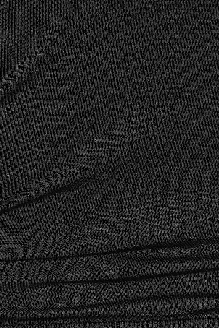 Cowl Neck Long Sleeve Top, Jet Black, large