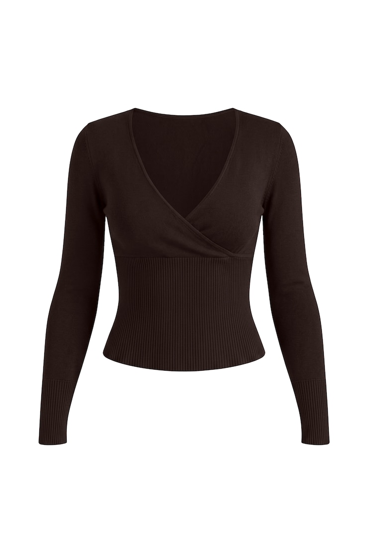 Wrap Me Sweater, Chocolate Mousse Brown, large