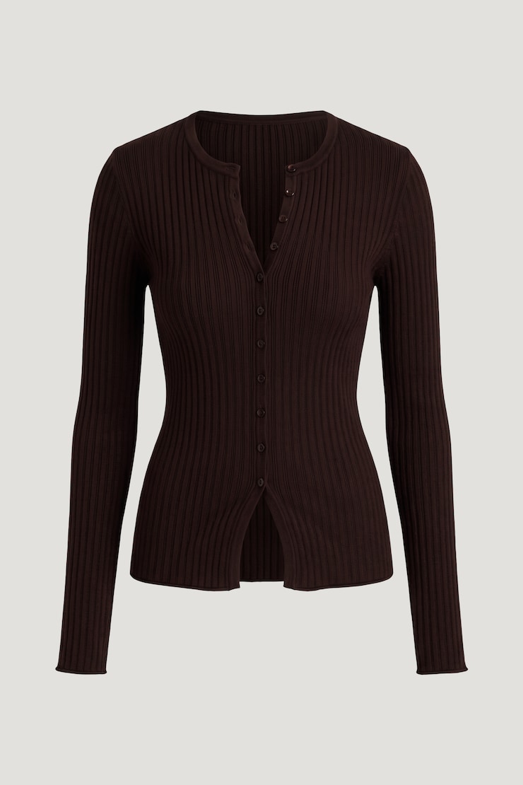 Bell Sleeve Cardigan Cherry Lacquer Burgundy large