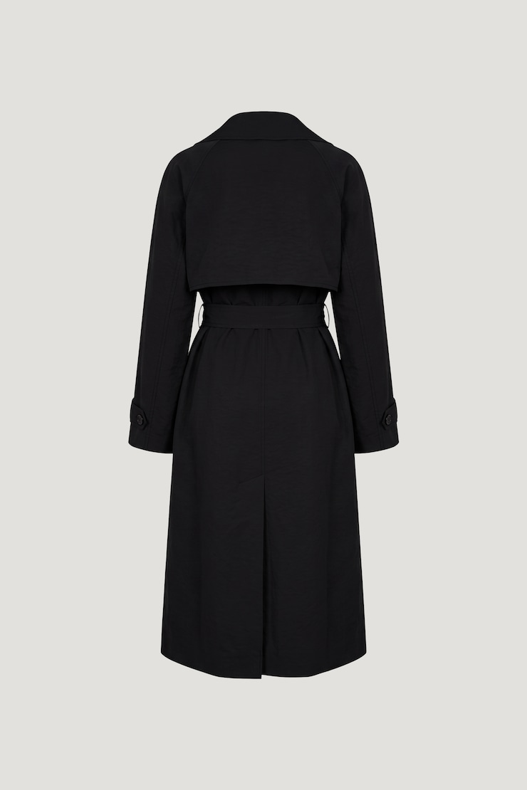 Nadia Airflow Trench Coat Jet Black large