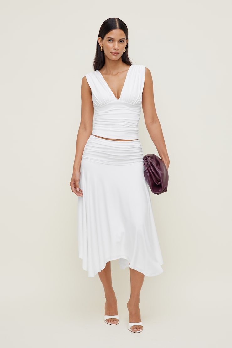 Camisole sculptante à col plongeant Blanc éclatant large
