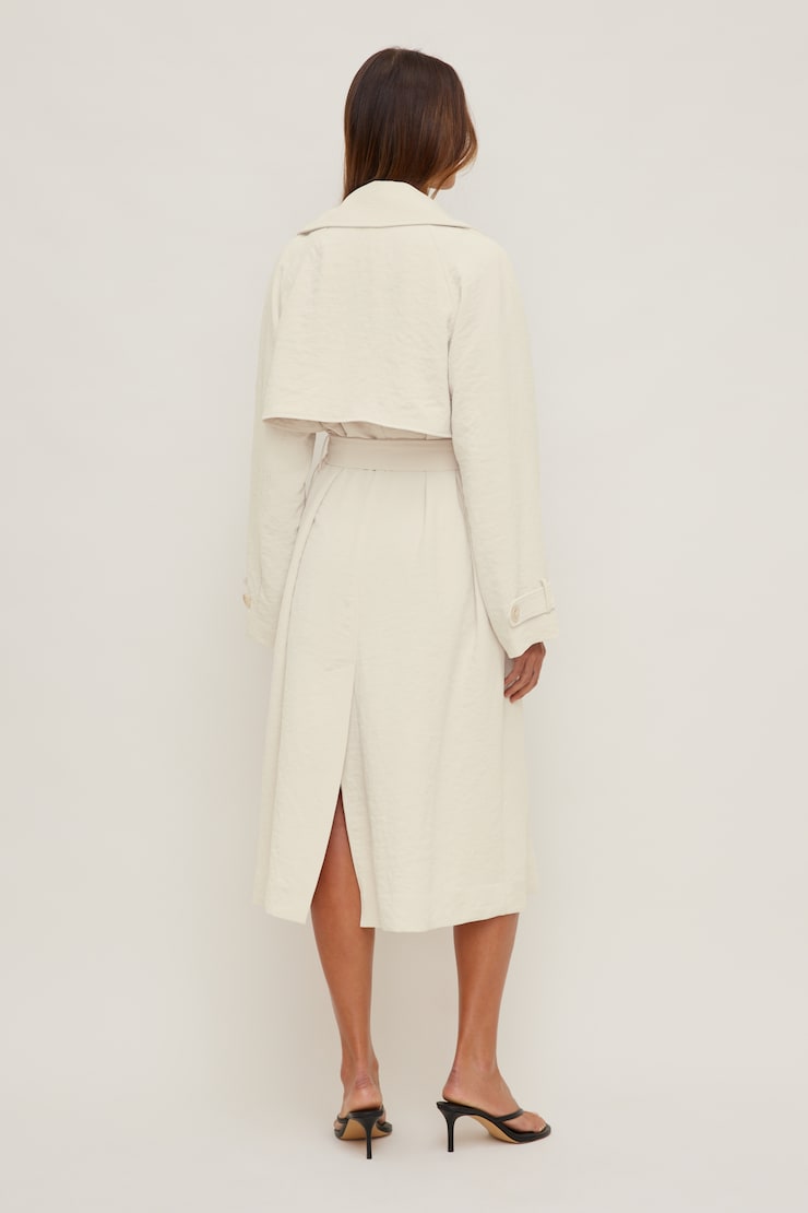 Nadia Airflow Trench Coat Polished Pearl Beige large