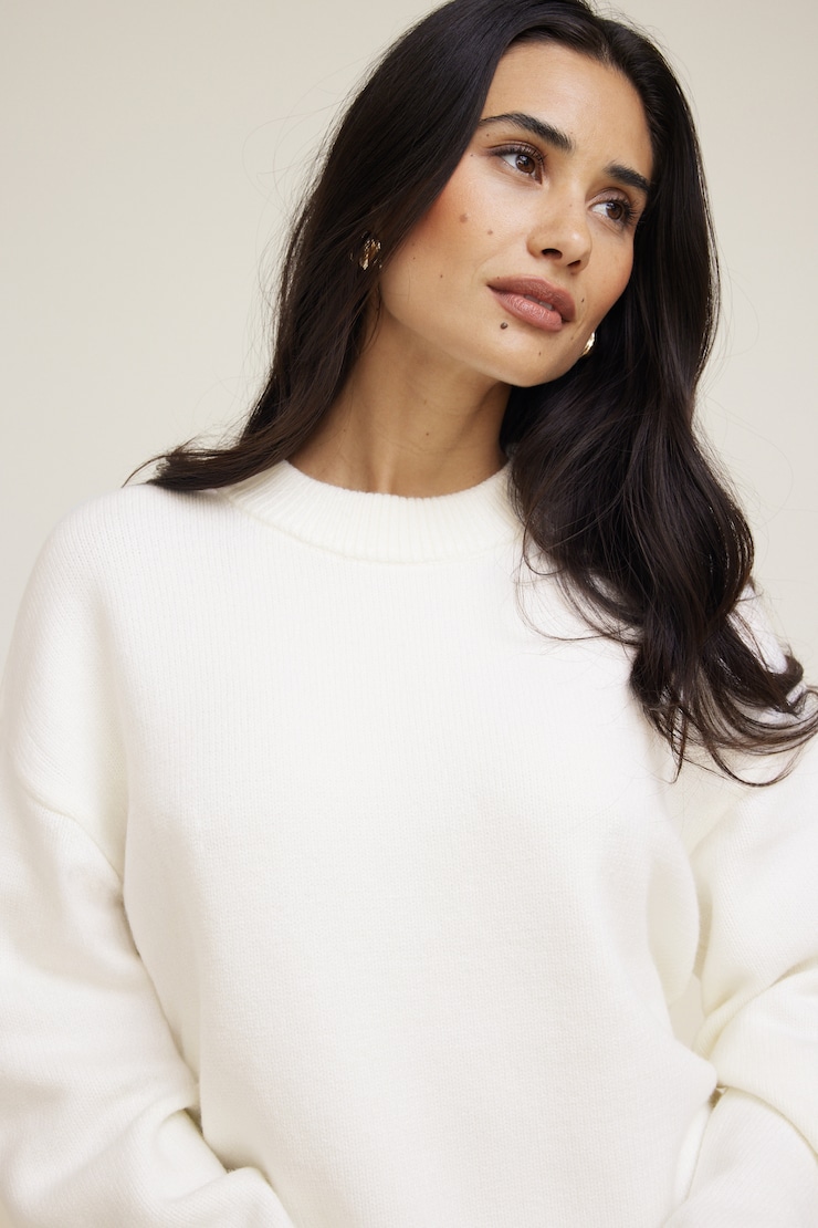 Oversized Crewneck Sweater Snow White large