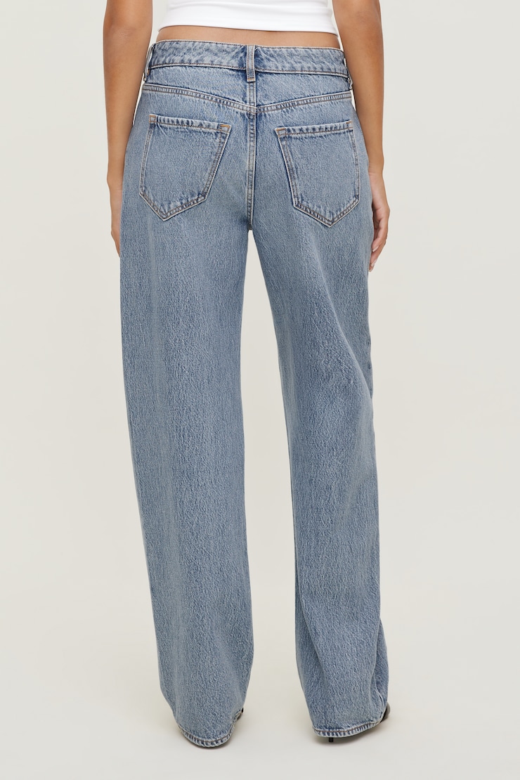 Mika Mid Rise Relaxed Straight Leg Jeans Medium Light Indigo / Miles Away large