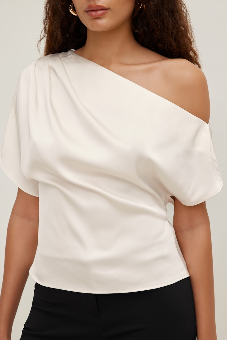 Alexa Satin Blouse Sea Salt Cream large