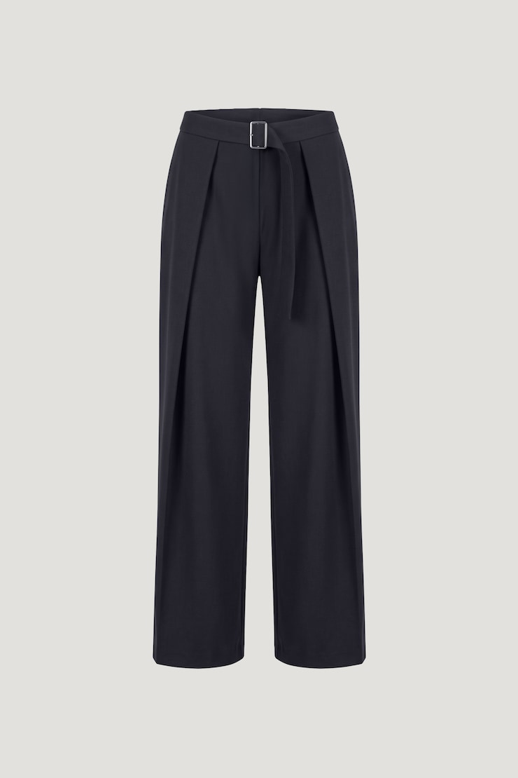 Pantalon à plis Tate Marine puits profond large