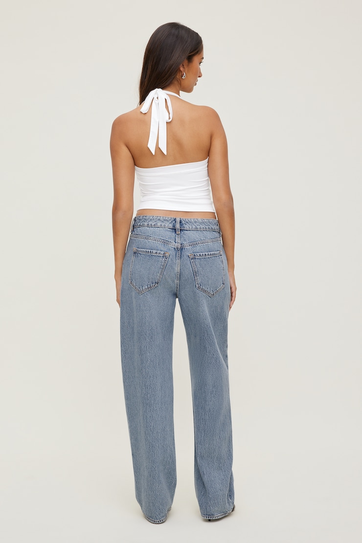 Mika Mid Rise Relaxed Straight Leg Jeans Medium Light Indigo / Miles Away large
