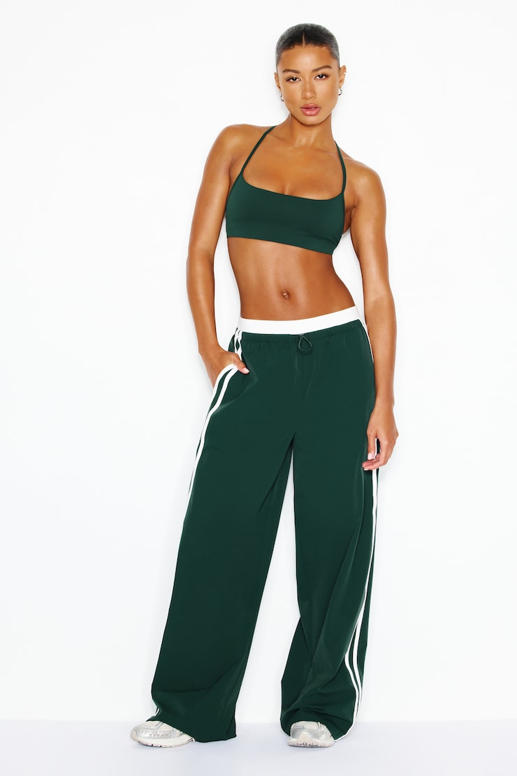 On The Go Track Pants, Green Envy/White, large