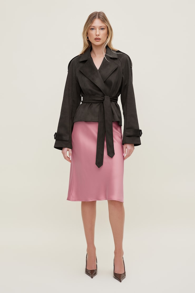 Jupe midi en satin Esther