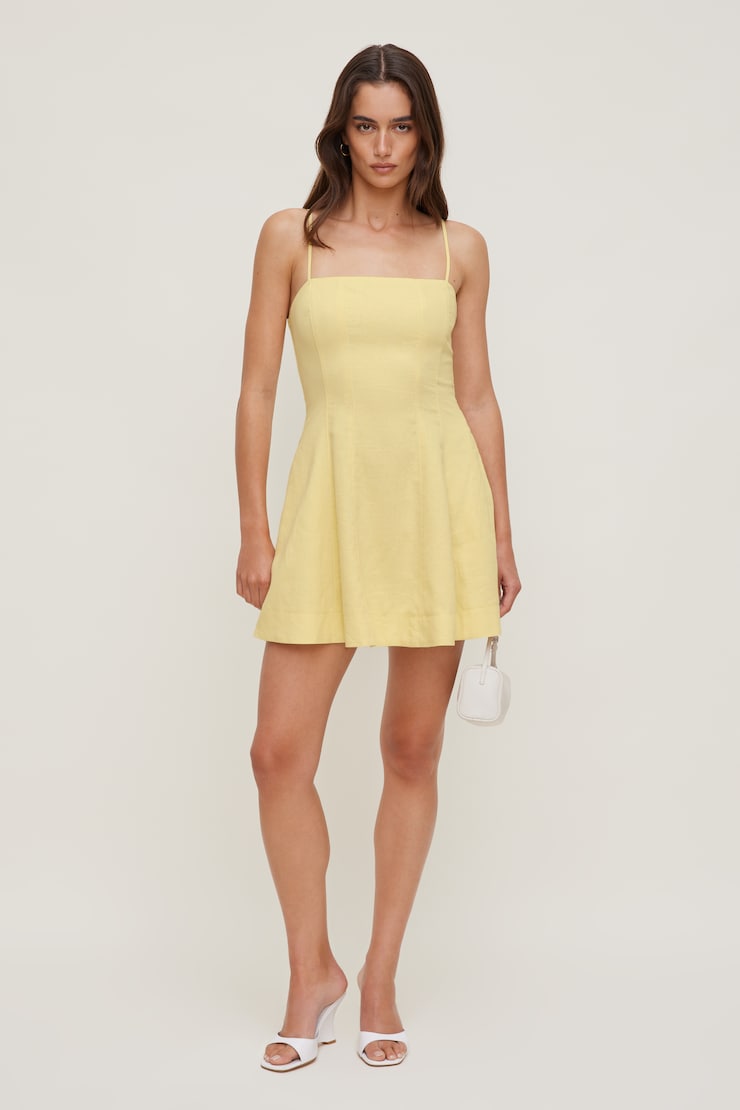 Ivory Linen Mini Dress
