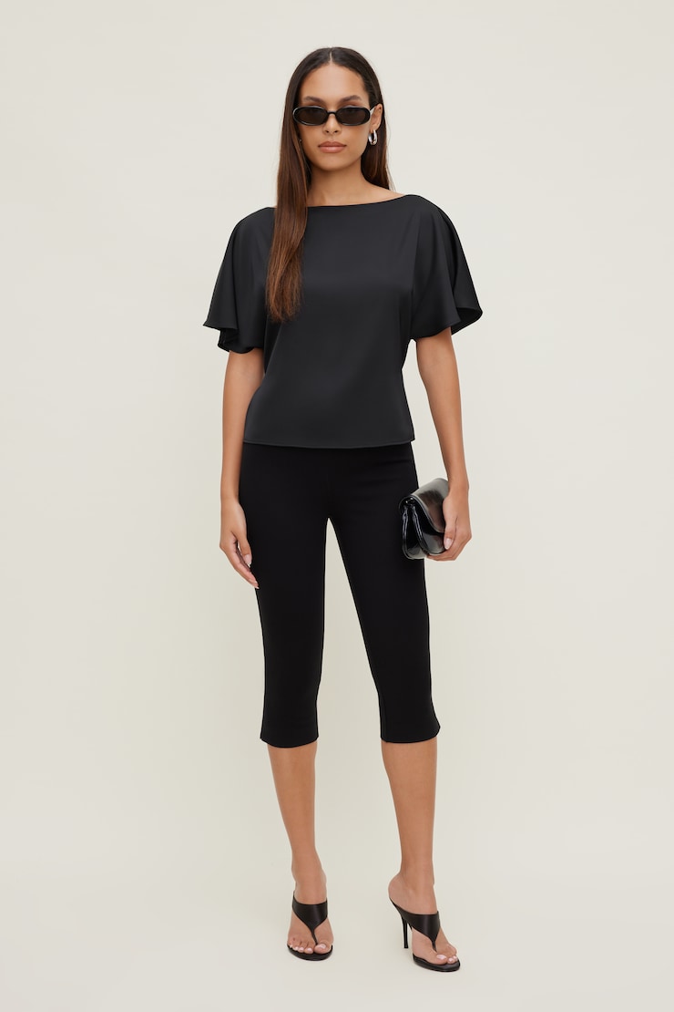 Farra Satin Blouse Jet Black large