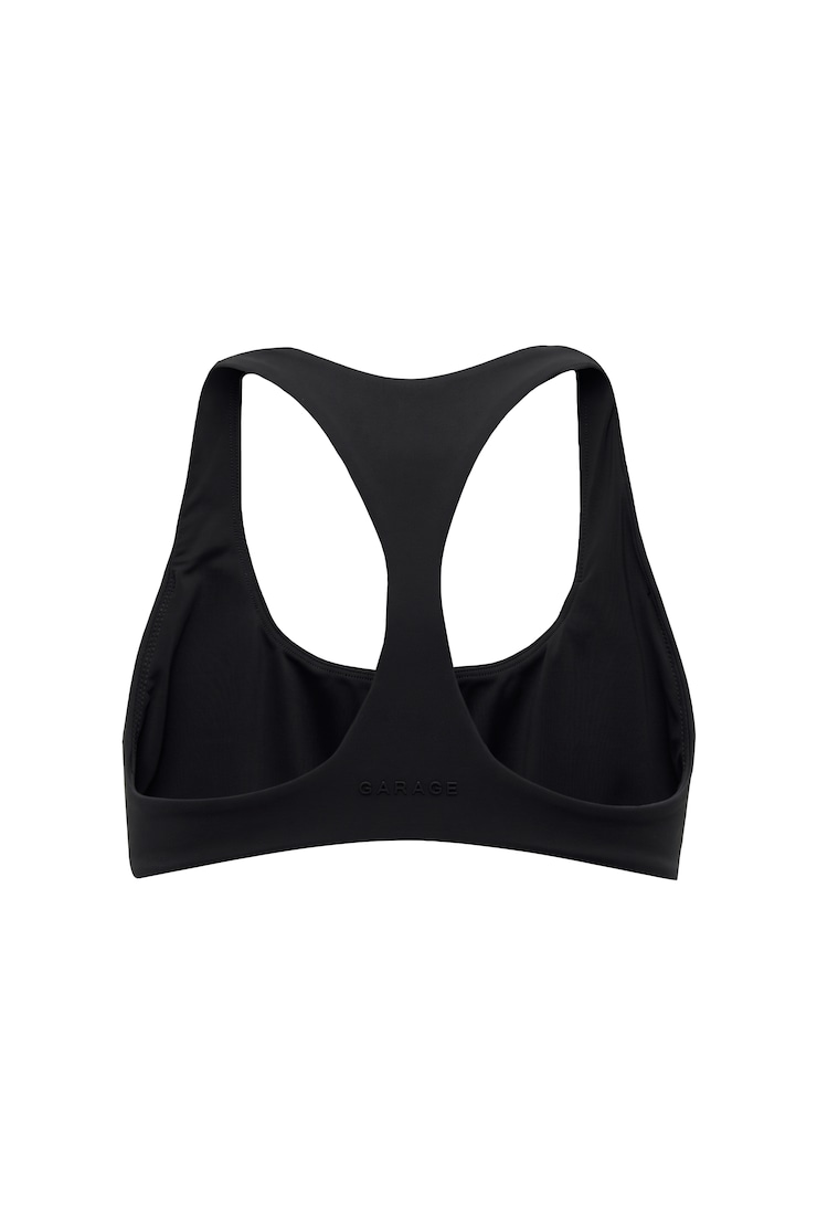 Soutien-gorge de sport à dos nageur et col échancré, Noir encre, large