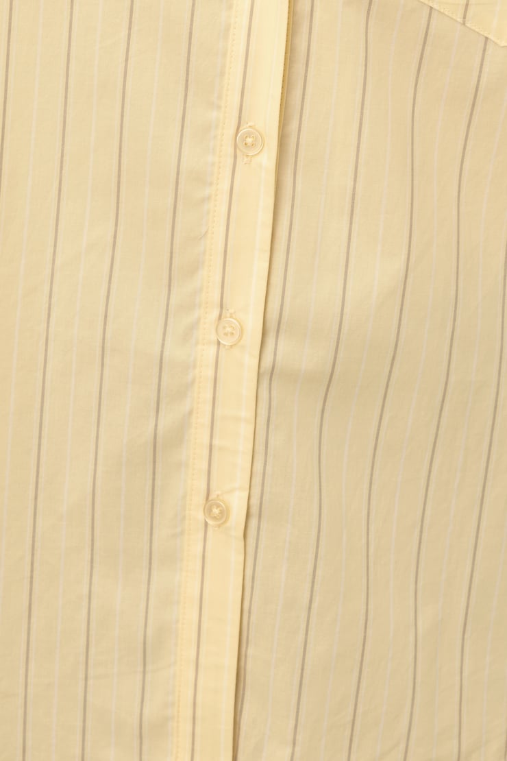 Isla Poplin Shirt Yellow / Grey / White Stripes large
