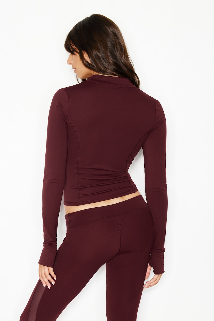 Active Zip Up Jacket, Burgundy Bite, large
