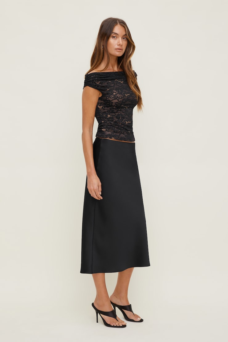 Off Shoulder Lace Top Jet Black large