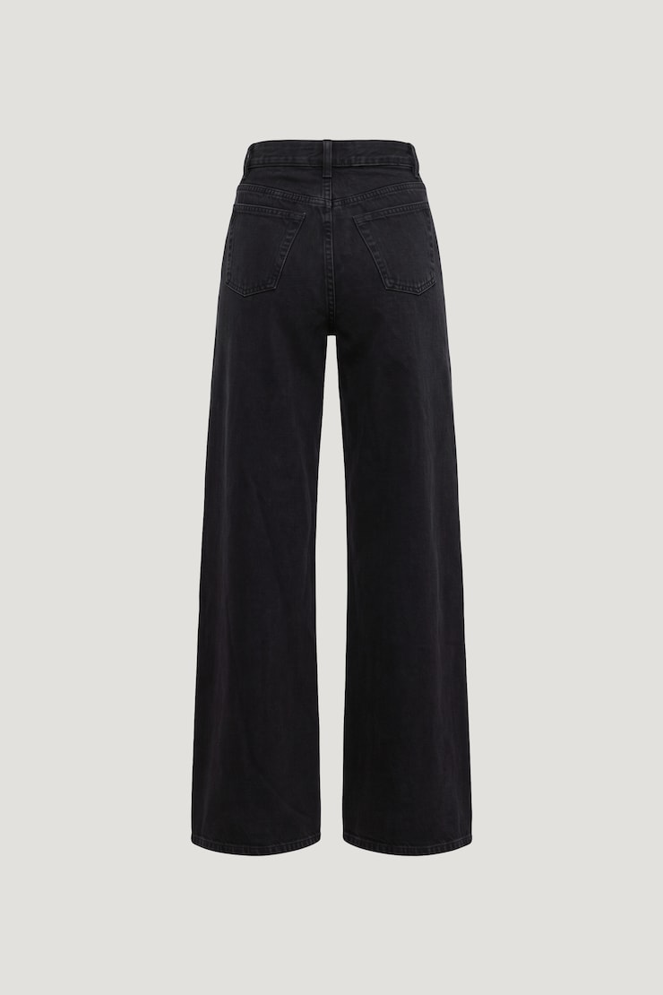 Harlow Ultra High Rise Wide Leg Jeans Granite Black large