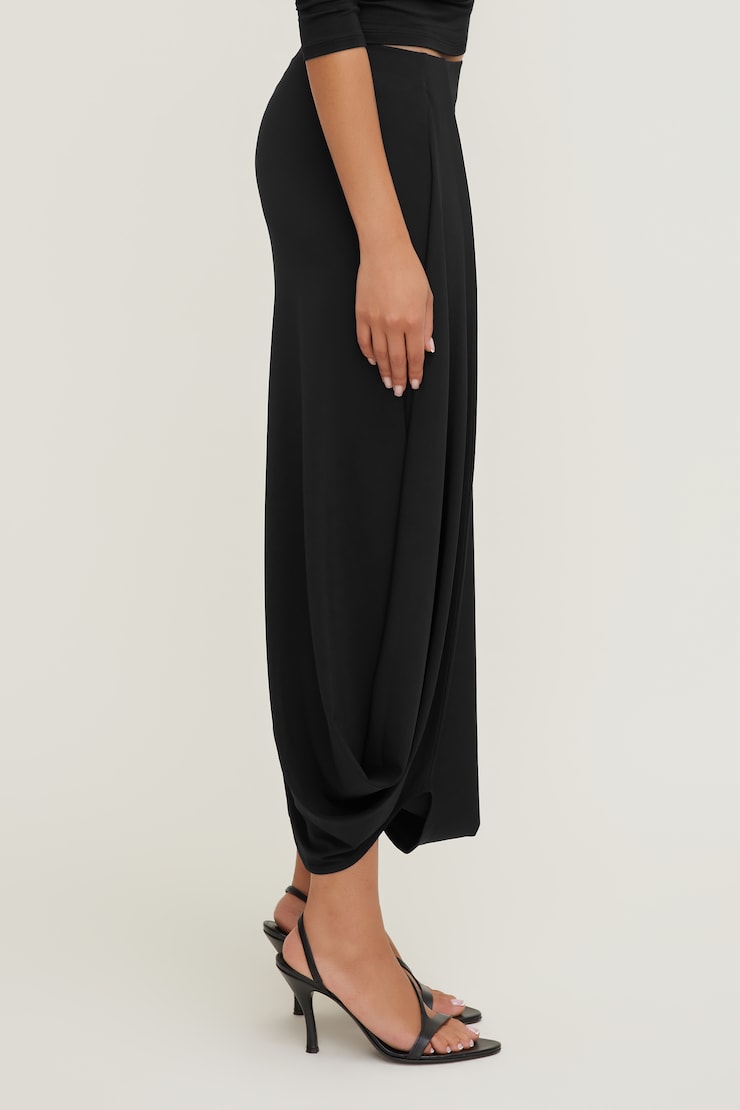 Sculpt Twisted Midi Skirt Jet Black large