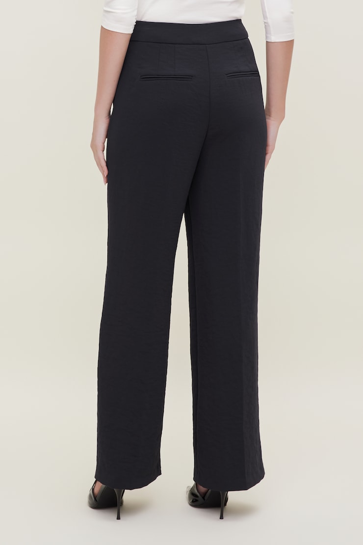 Pantalon fluide à jambe droite Yasmin Marine puits profond large
