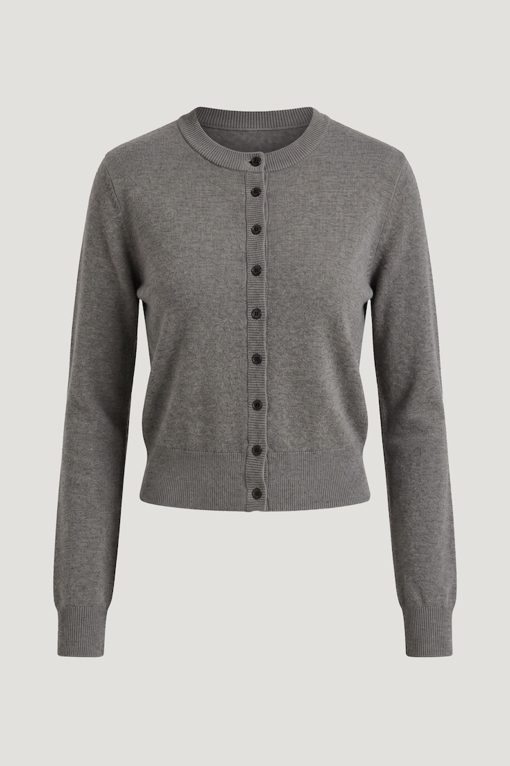 Rebecca Crewneck Cardigan Dark Medium Grey large