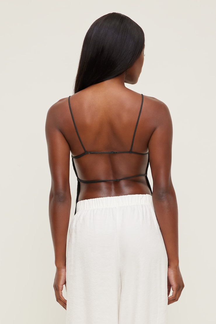 Linen Apron Top Chocolate Torte Brown large