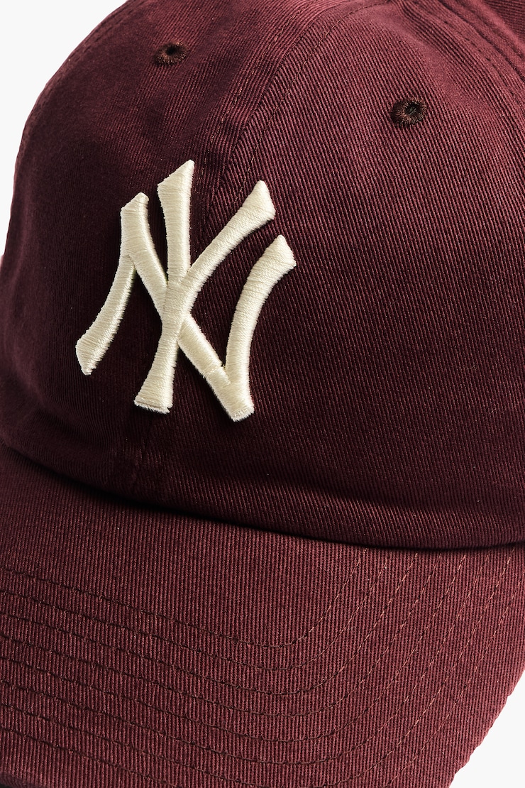 47 BRAND Clean Up Cap - NY, Burgundy Bite/White, large